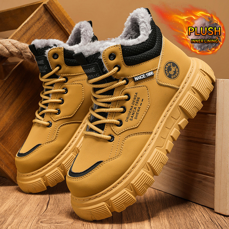 Men'S Shoes With Height Increase - Зимние мужские ботинки из вельвета, высокие,