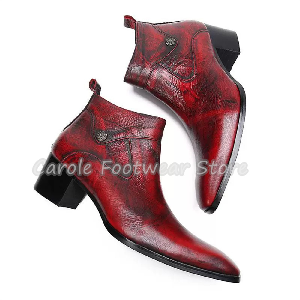 Men'S Shoes With Height Increase - Винтажные мужские ботинки челси из натуральной